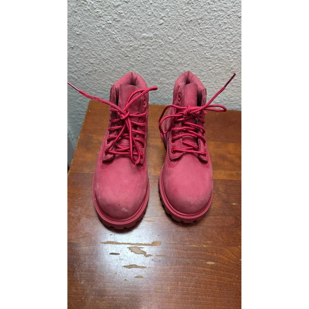 Timberland 6 Inch Premium Waterproof Boots Toddler Size 10 Red A626K Nubuck
